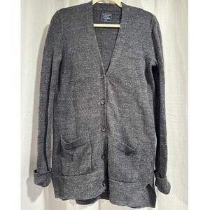Abercrombie & Fitch Womens XS Charcoal Gray Knit Button Front Cardigan Sweater